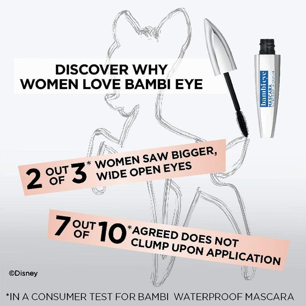 L'OREAL PARIS~Blackest Black (405) Bambi Eye Waterproof Mascara