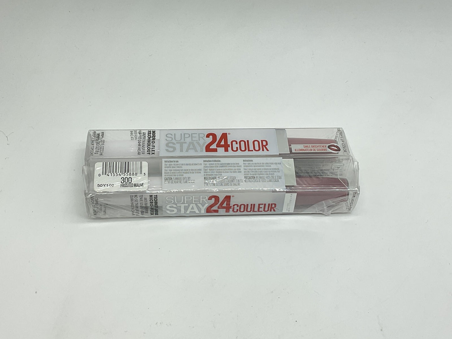 2 PACK - Maybelline Super Stay 24 Color, 2 Step Lip Color #300 Frosted Mauve