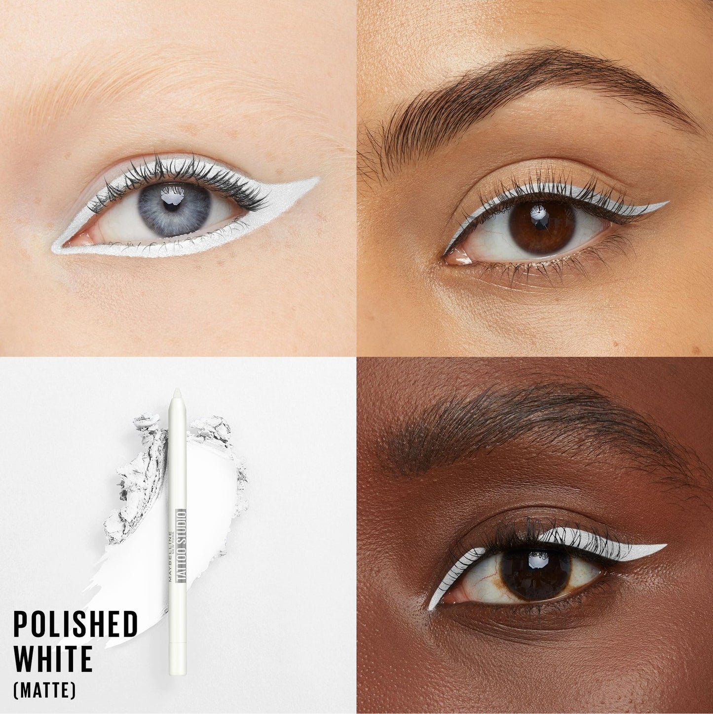 2 Pack - Maybelline TattooStudio Waterproof Eyeliner,970 Polished White