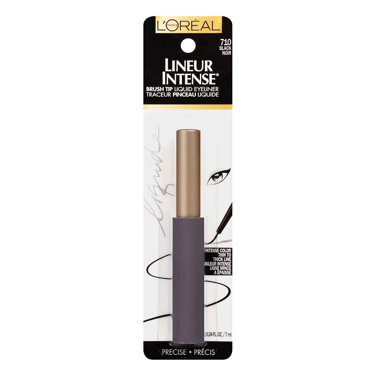 L'Oreal Paris Lineur Intense Liquid Eyeliner, Black 710, 0.24 fl oz