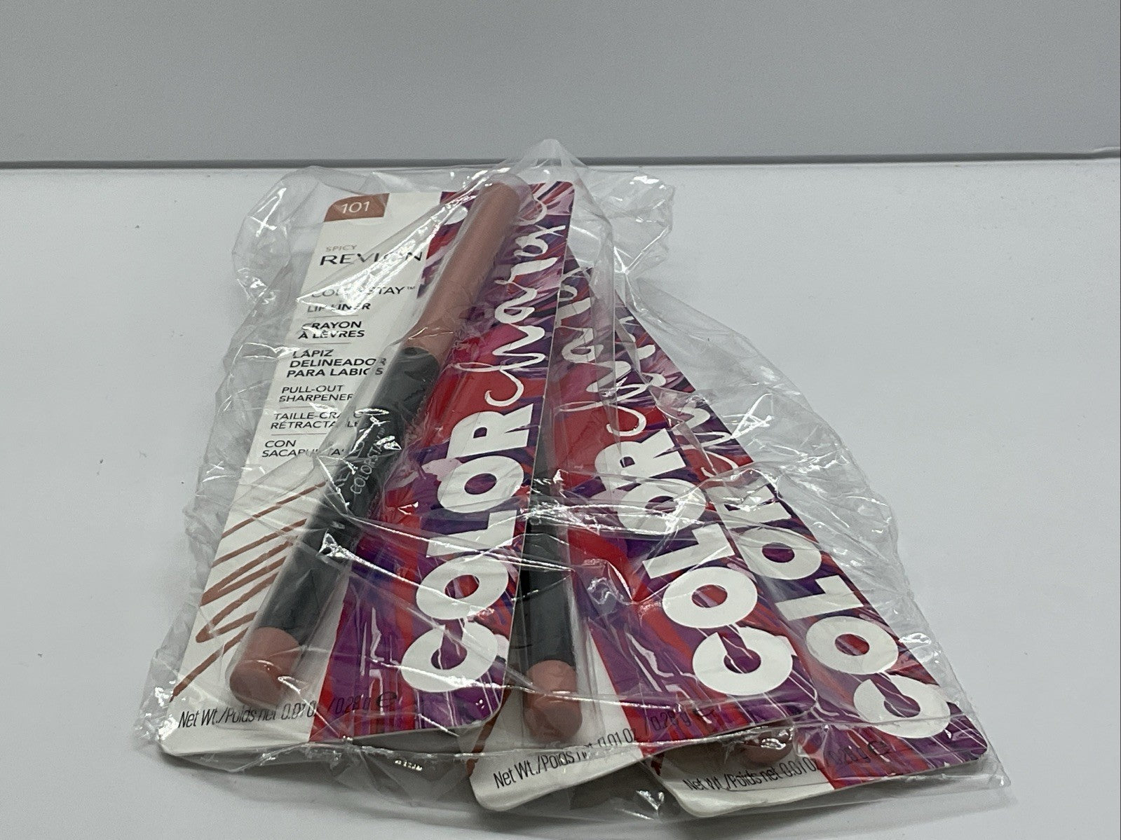3 PACK - Revlon ColorStay Lip Liner with Pull Out Sharpener 101 Spicy