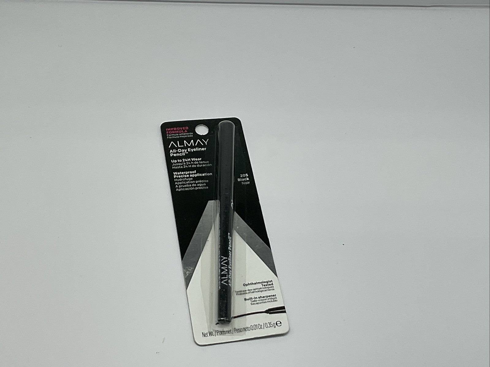 Almay Eyeliner Pencil - 24HR Lifetime - Waterproof - 205 Black Noir - Single