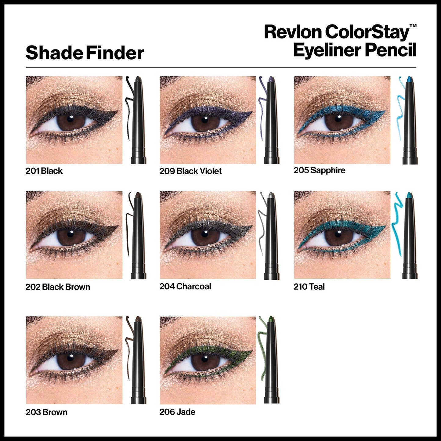 2 PACK - Revlon ColorStay Eyeliner Crayon w/ Smudger & Sharpener - 210 Teal
