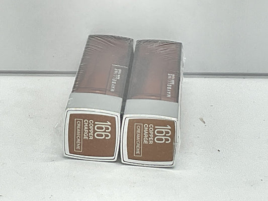 2 PACK - Maybelline Color Sensational Lipstick Cream Finish - 166 Copper Charge 