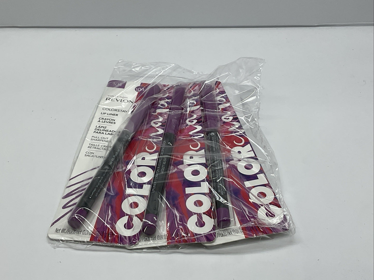 3 PACK - Revlon Colorstay lip liner with pull out sharpener 104 VIOLET RUSH