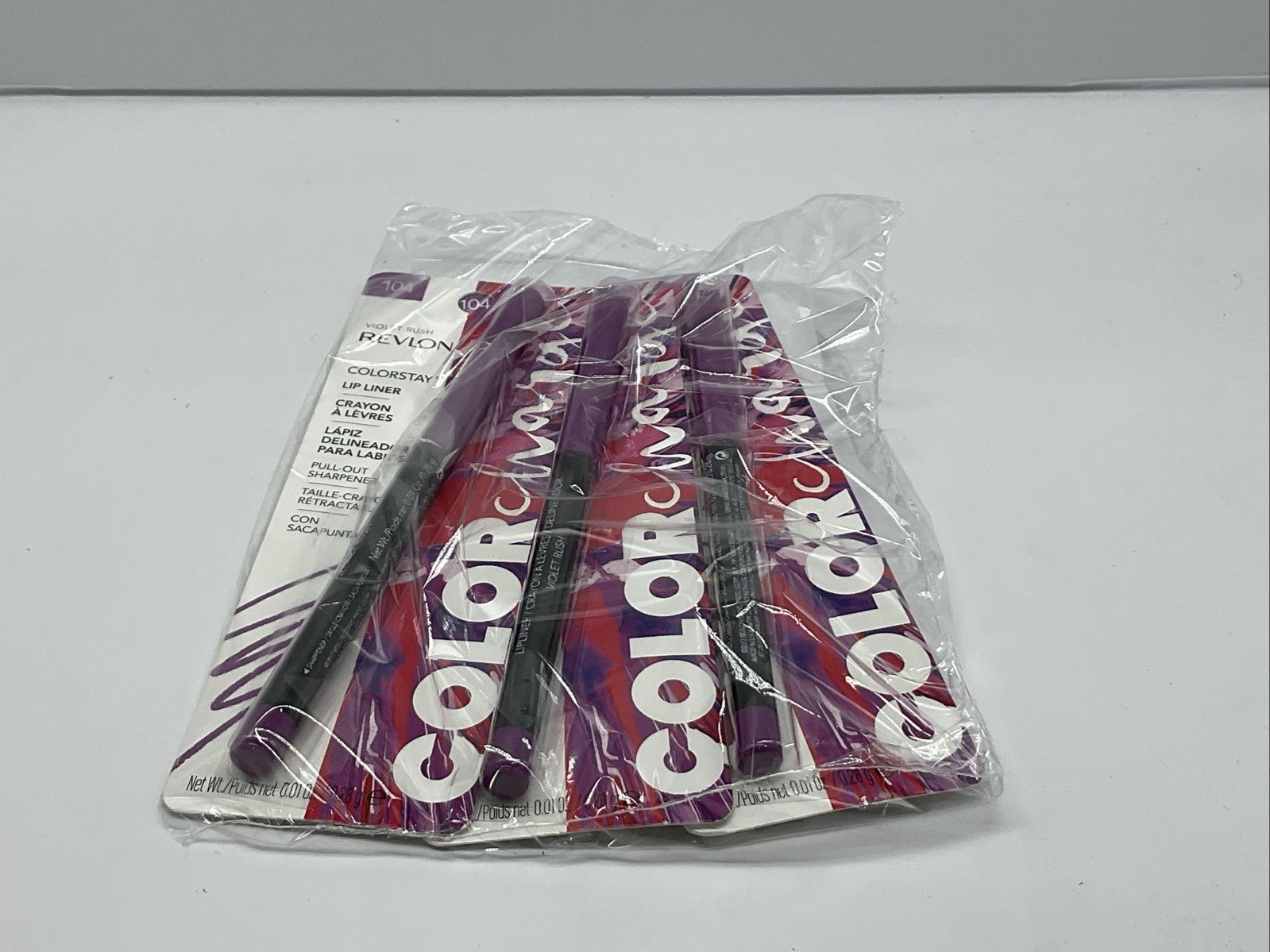 3 PACK - Revlon Colorstay lip liner with pull out sharpener 104 VIOLET RUSH