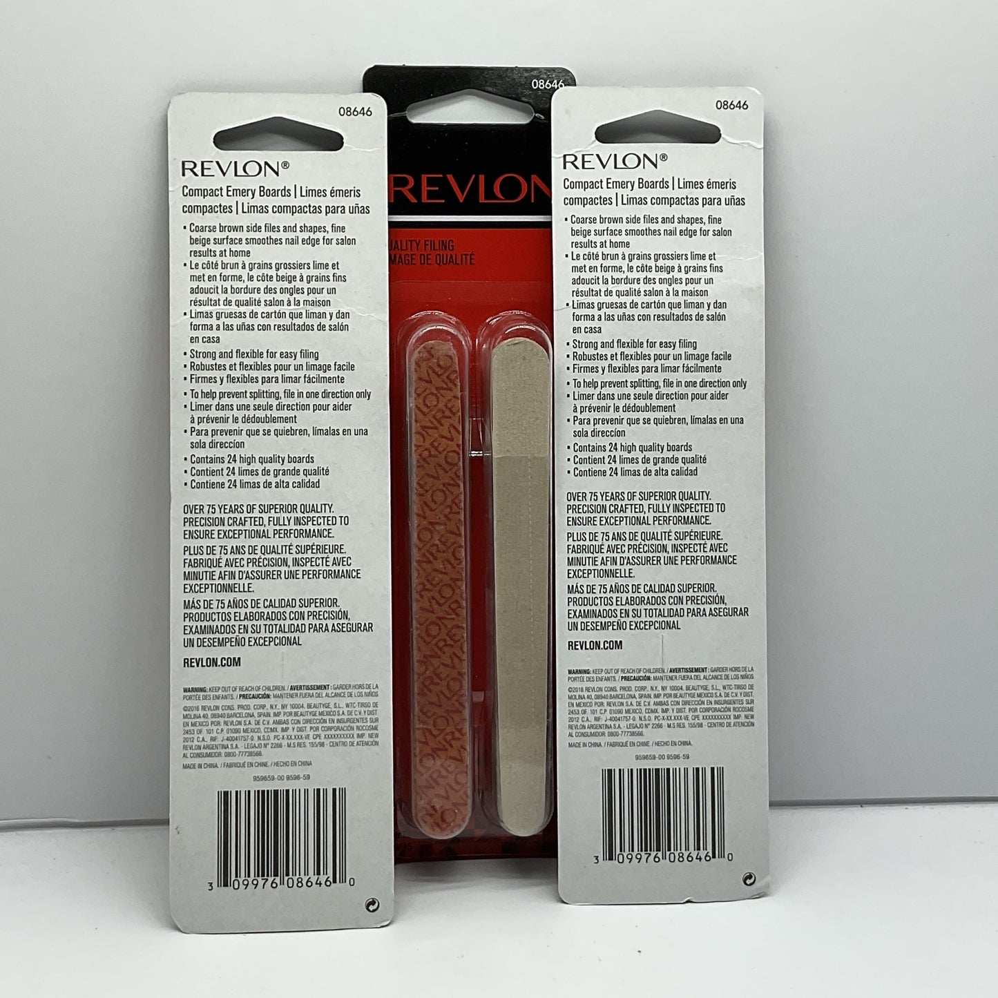Revlon Compact Emery Boards Nail Files 24 Pack - Set Of 3