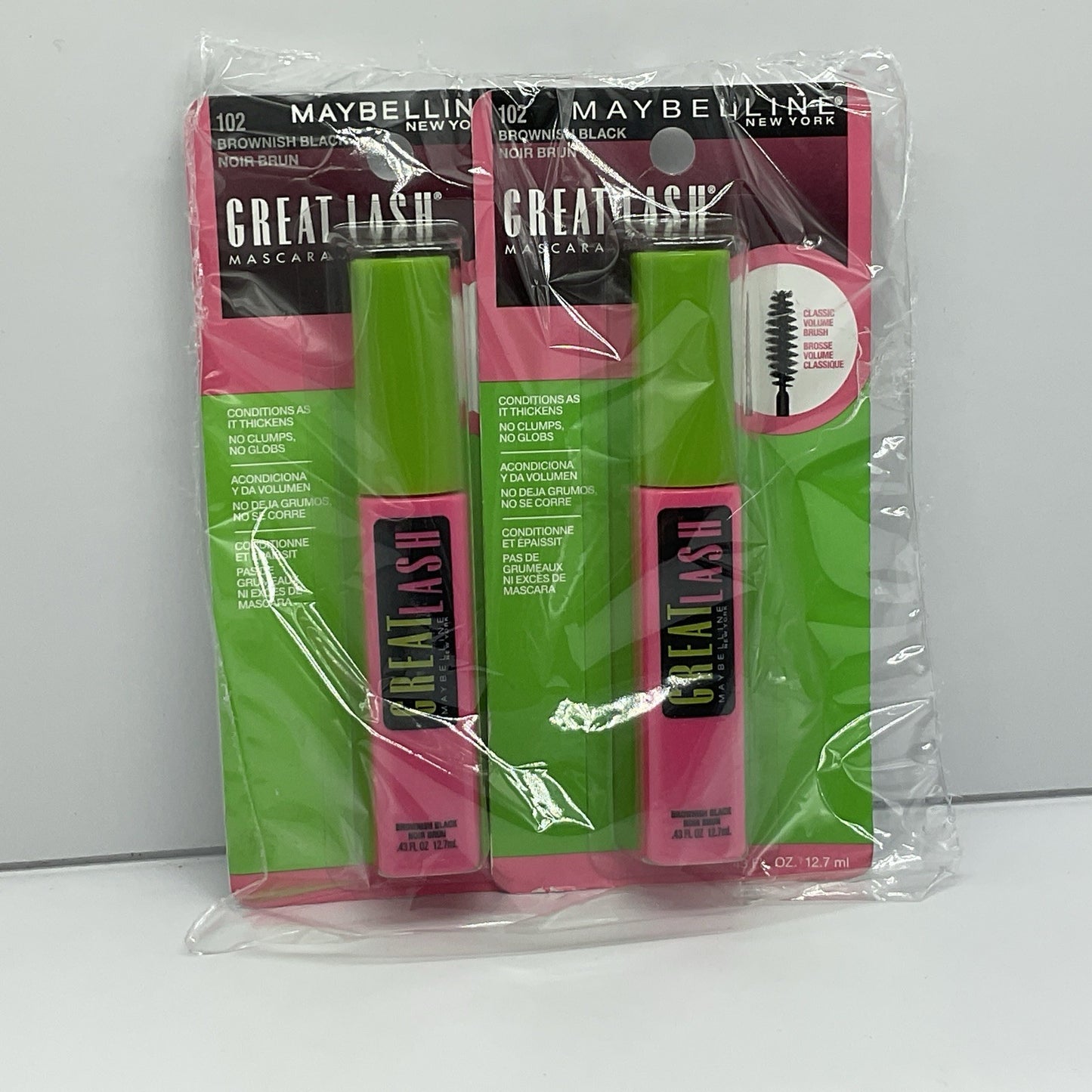 Maybelline New York Great Lash Washable Mascara - 102 Brownish Black - Set Of 2