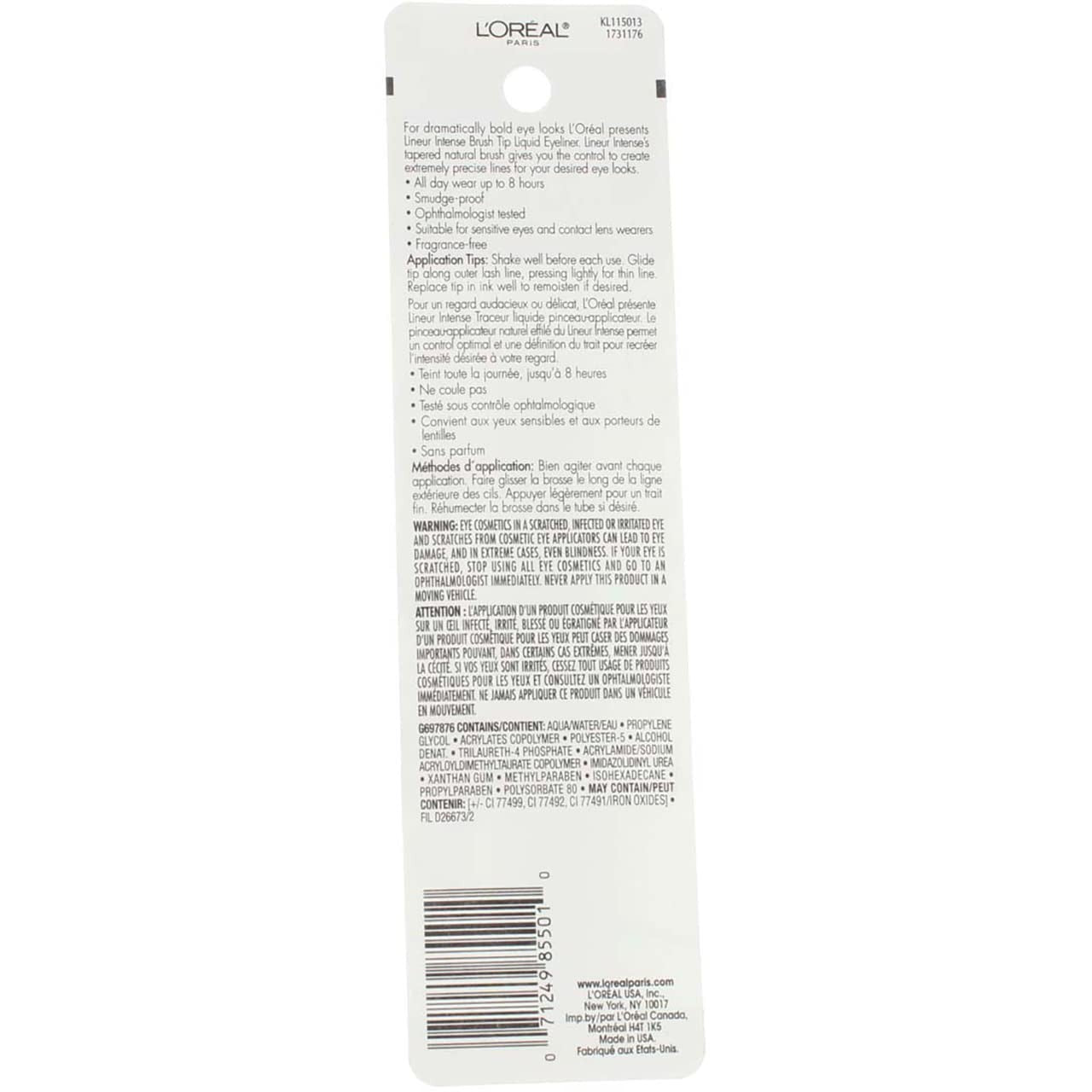 L'Oreal Paris Lineur Intense Liquid Eyeliner, Black 710, 0.24 fl oz