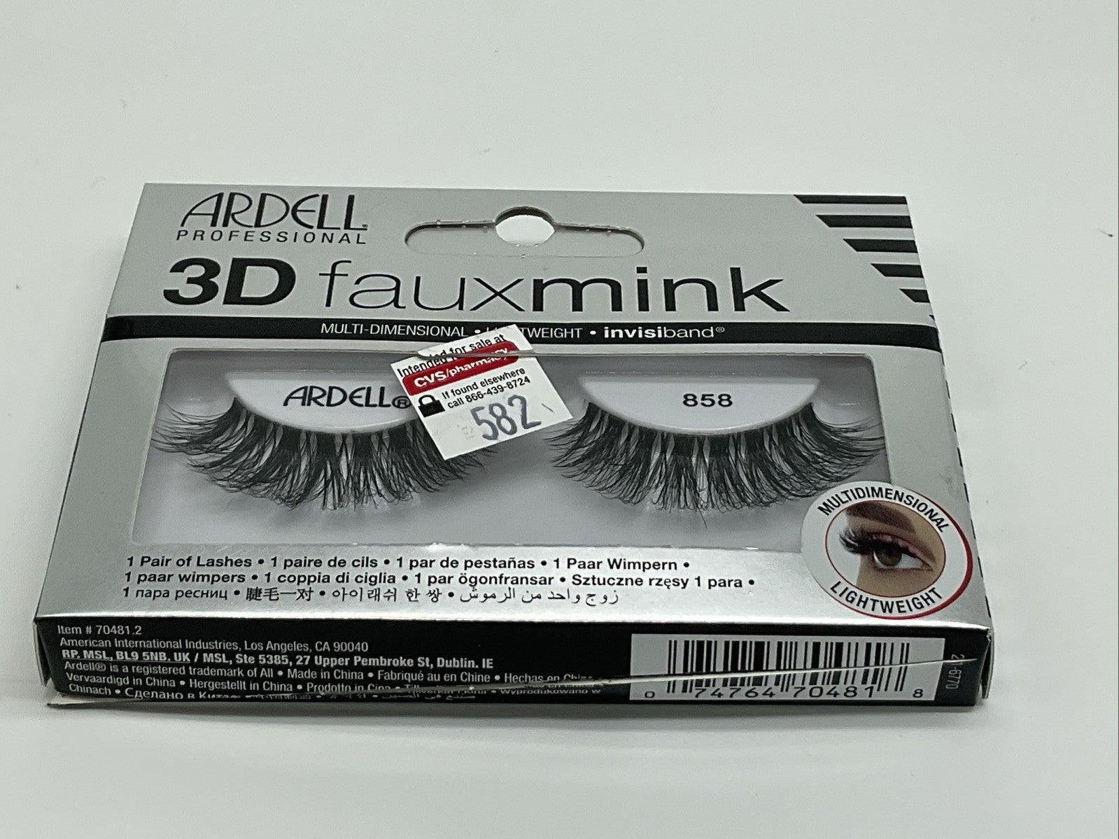 Ardell Professional 3D Faux Mink Eyelashes Layered and Lightweight - 858