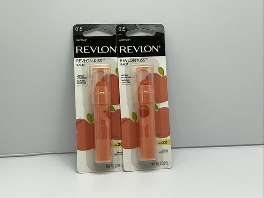 Revlon Kiss Lip Balm Stick SPF 20 - 15 Juicy Peach - Lot Of 2