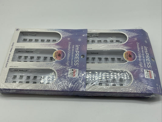 2 PACK - imPRESS Self-Adhesive Eyelash Gift Set, 36 Clusters - Naturals