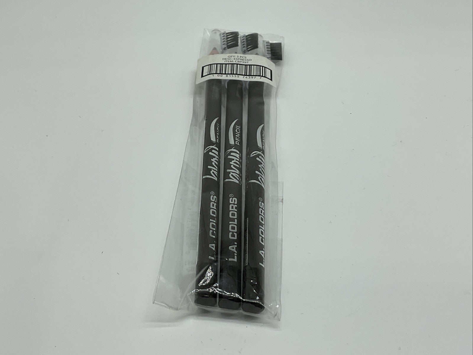 3 PACK - L.A. COLORS On Point Brow Pencil with Cap 0.06oz - CBP397 Espresso