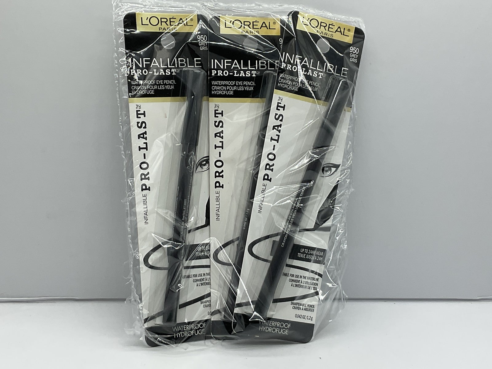 3 PACK - L'Oreal Paris Infallible Pro-Last Waterproof Pencil Eyeliner - 950 Grey