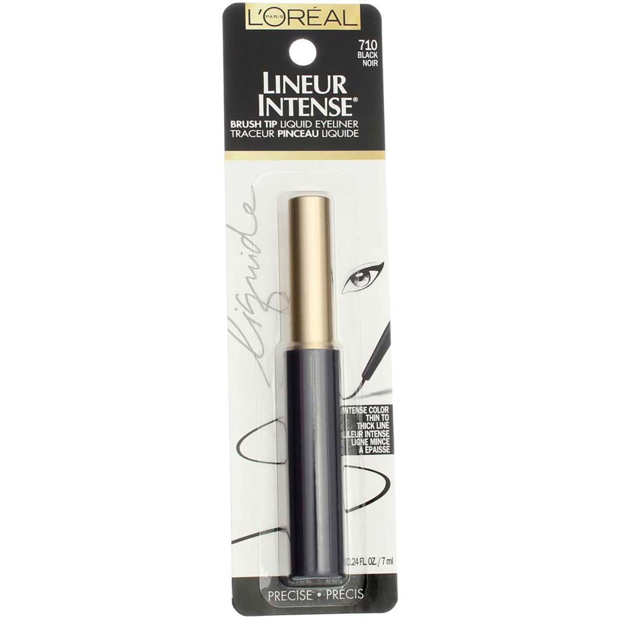 L'Oreal Paris Lineur Intense Liquid Eyeliner, Black 710, 0.24 fl oz