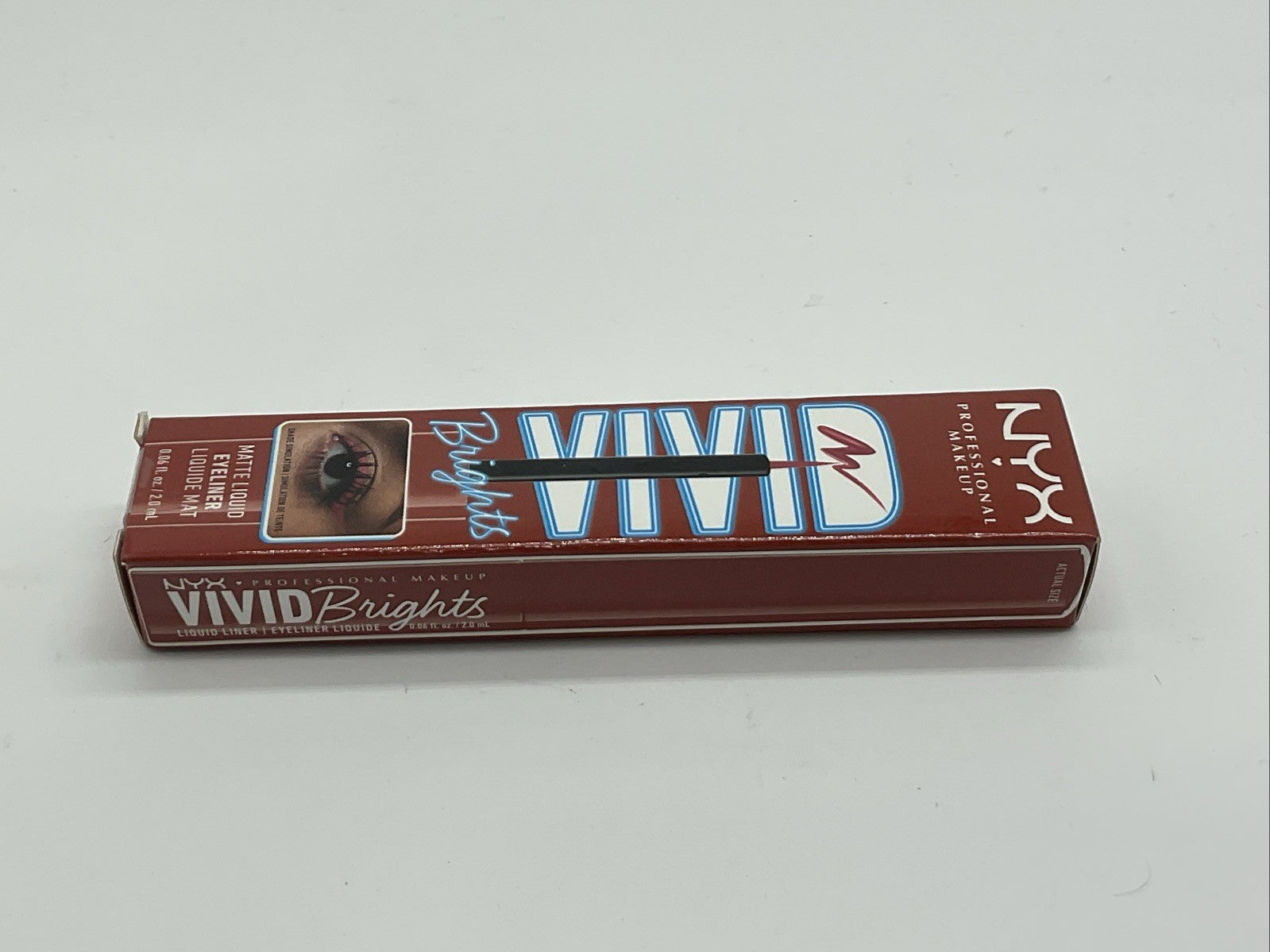 NYX Professional Makeup Vivid Brights Liquid Eyeliner Liner - VBLL04 On Red
