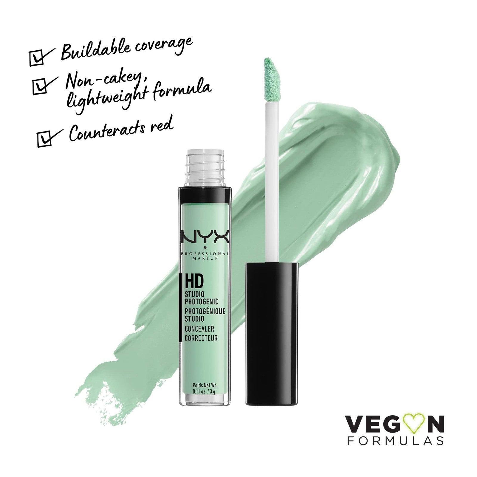 NYX PROFESSIONAL MAKEUP HD Studio Photogenic Concealer Green CW12