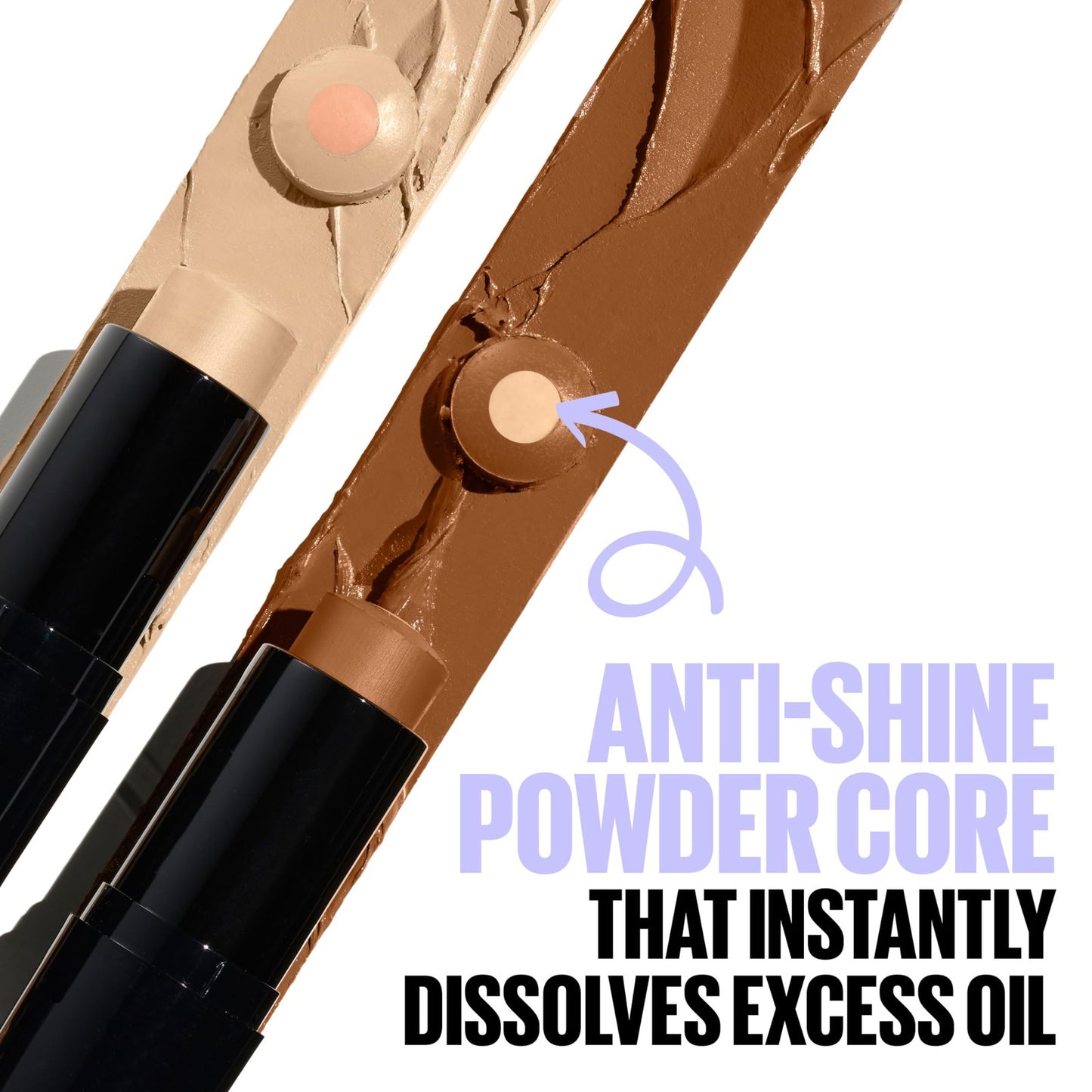 2 PACK - Maybelline Fit Me! Shine Free and Balance Foundation Stick - 115 Ivory