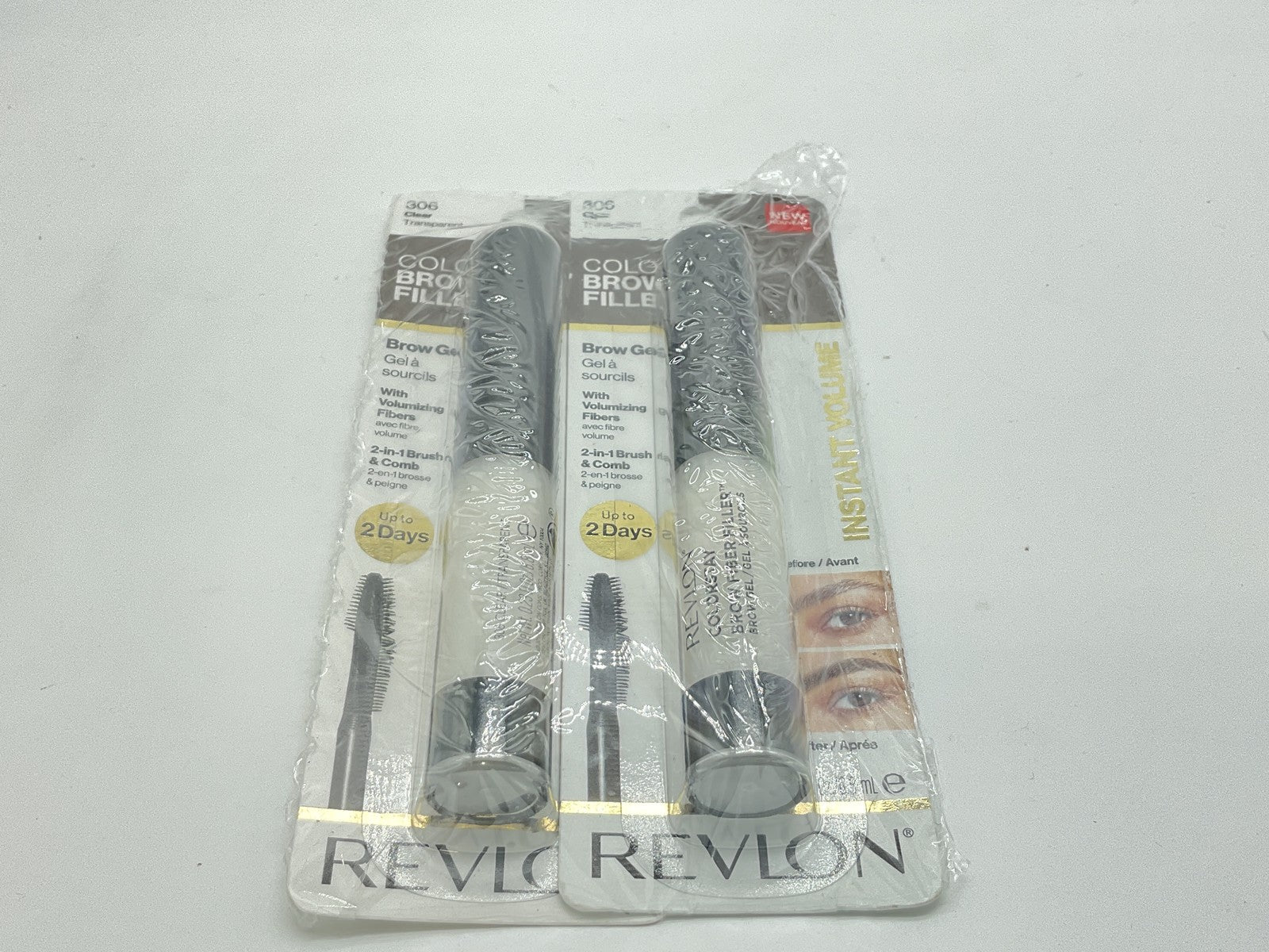 2 PACK - Revlon Colorstay Brow Fiber Filler Brow Gel - 306 Clear