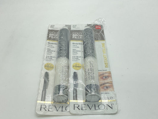 2 PACK - Revlon Colorstay Brow Fiber Filler Brow Gel - 306 Clear