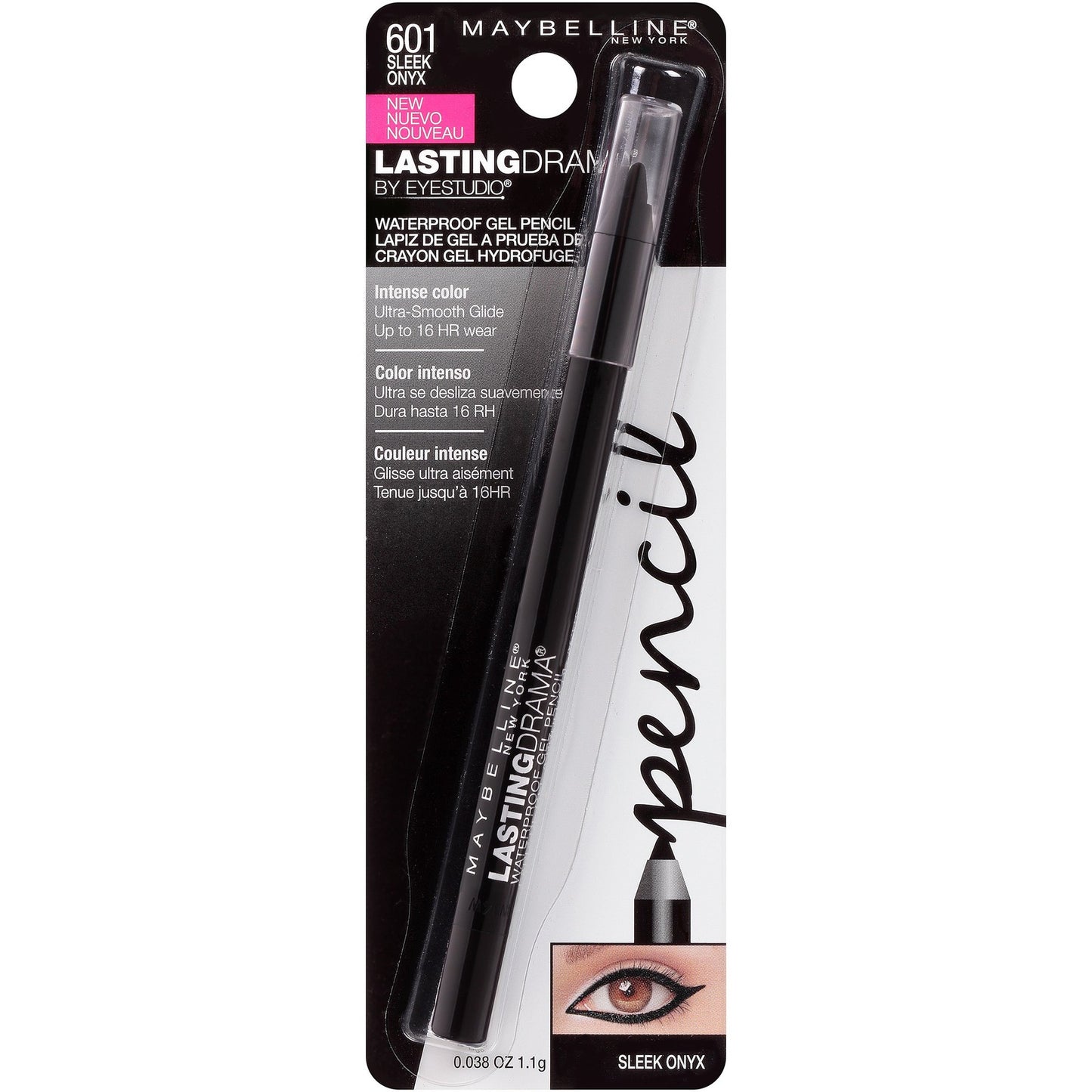 2 PACK - Maybelline Lasting Drama Waterproof Gel Liner Pencil - 601 Sleek Onyx