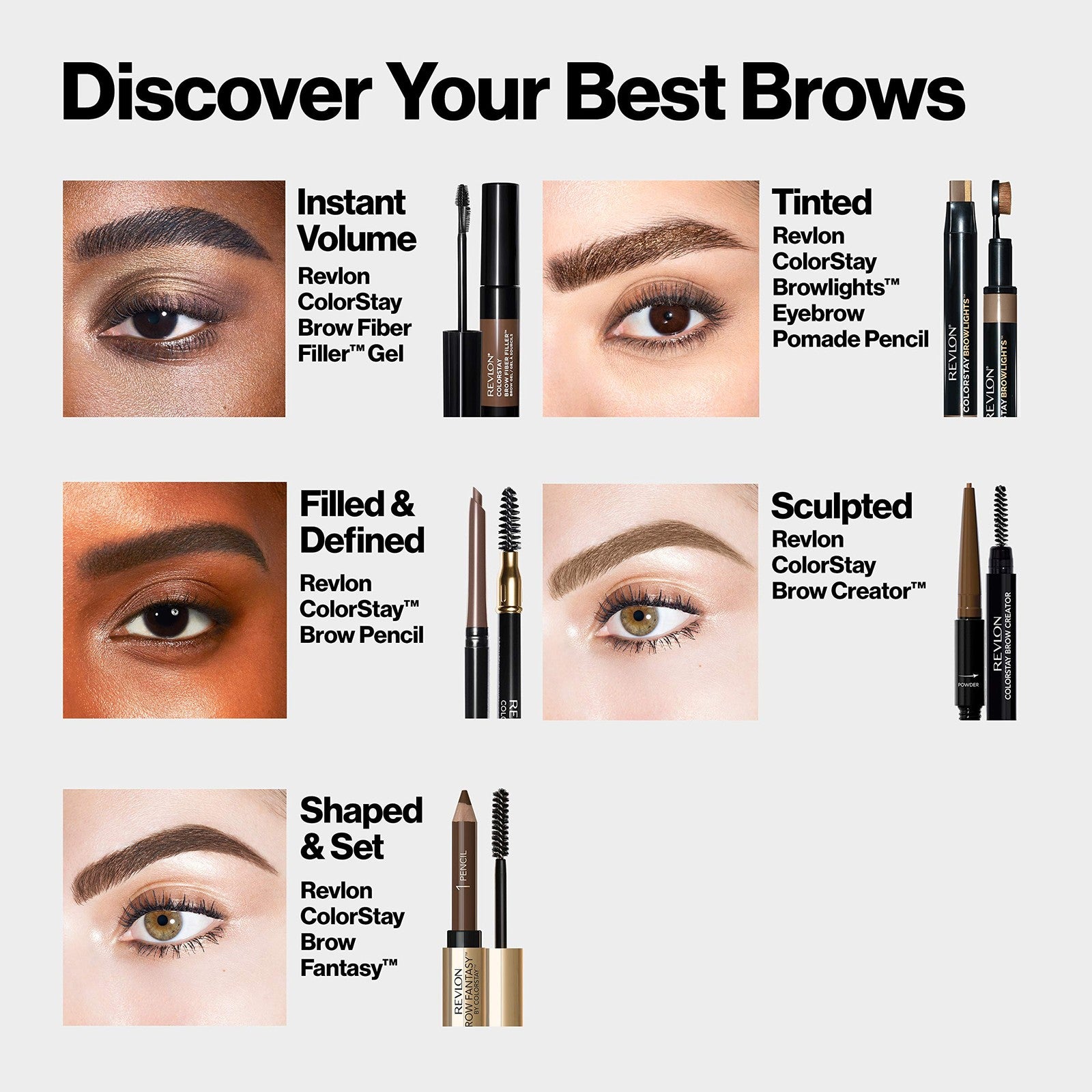 2 PACK - Revlon Brow Fantasy Pencil & Gel - 105 Brunette