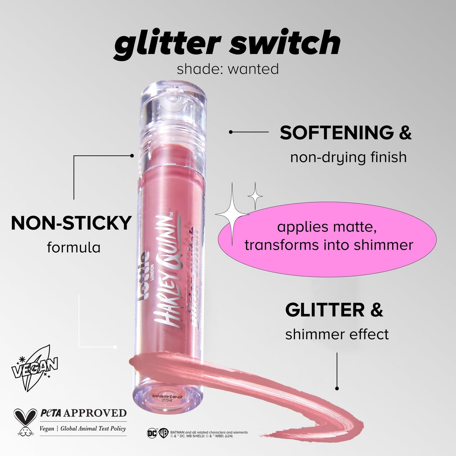 Lottie London Transforming Liquid Lipstick Wanted - Nude Pink