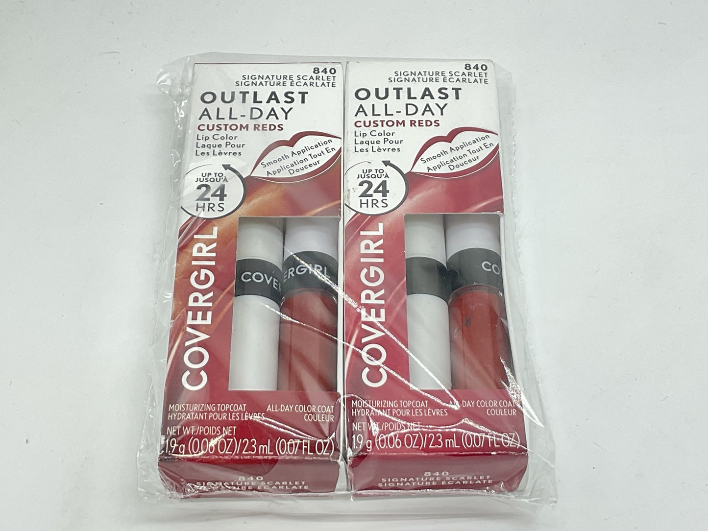 2 PACK - COVERGIRL Outlast All-Day Lip Color Custom Reds, 840 Signature Scarlet