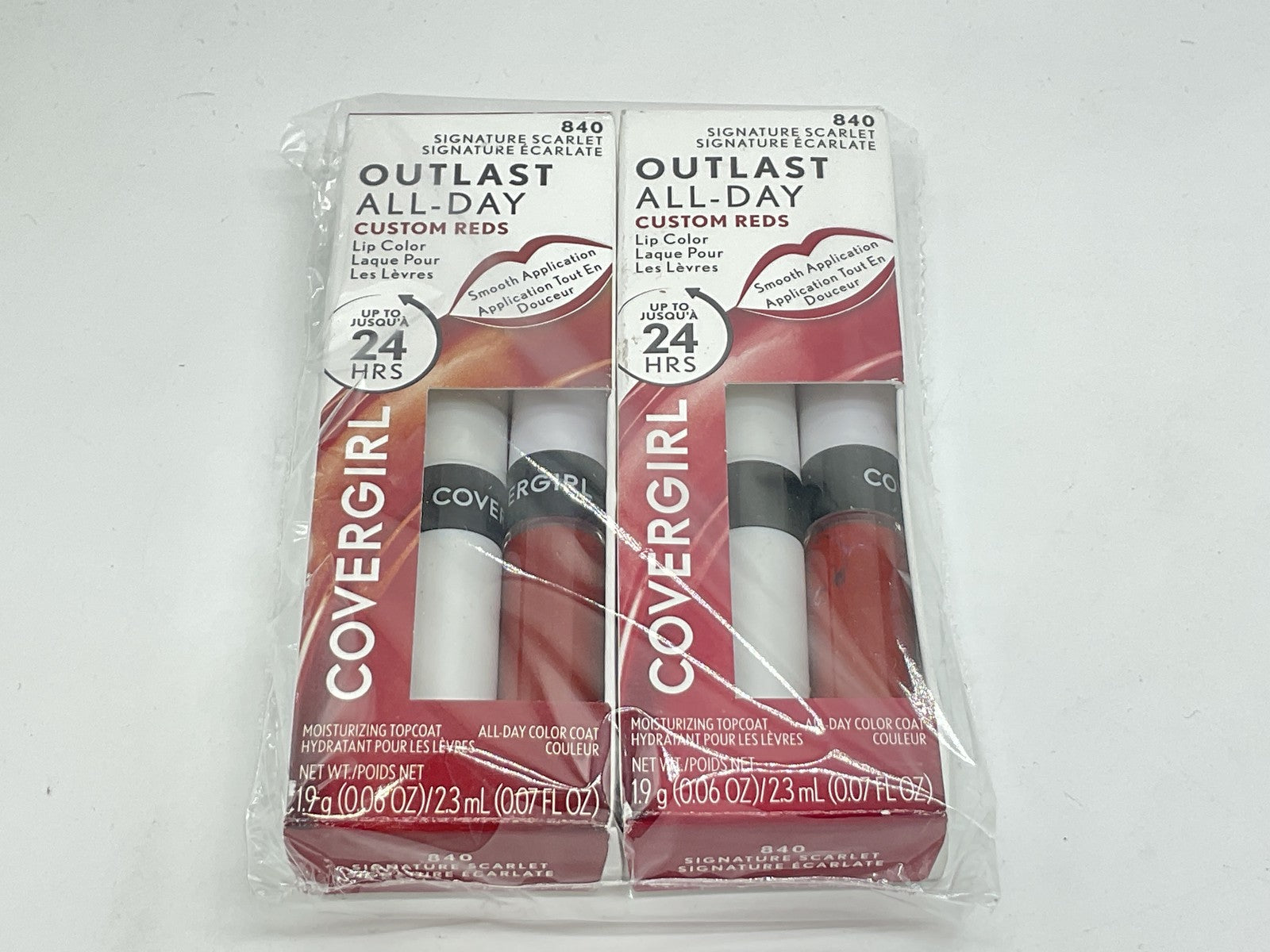 2 PACK - COVERGIRL Outlast All-Day Lip Color Custom Reds, 840 Signature Scarlet