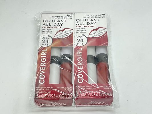 2 PACK - COVERGIRL Outlast All-Day Lip Color Custom Reds, 840 Signature Scarlet