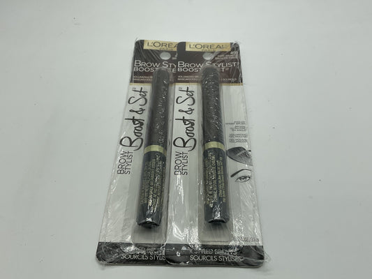2 PACK - Loreal Brow Stylist Boost & Set Volumizing Mascara - 490 Dark Brunette