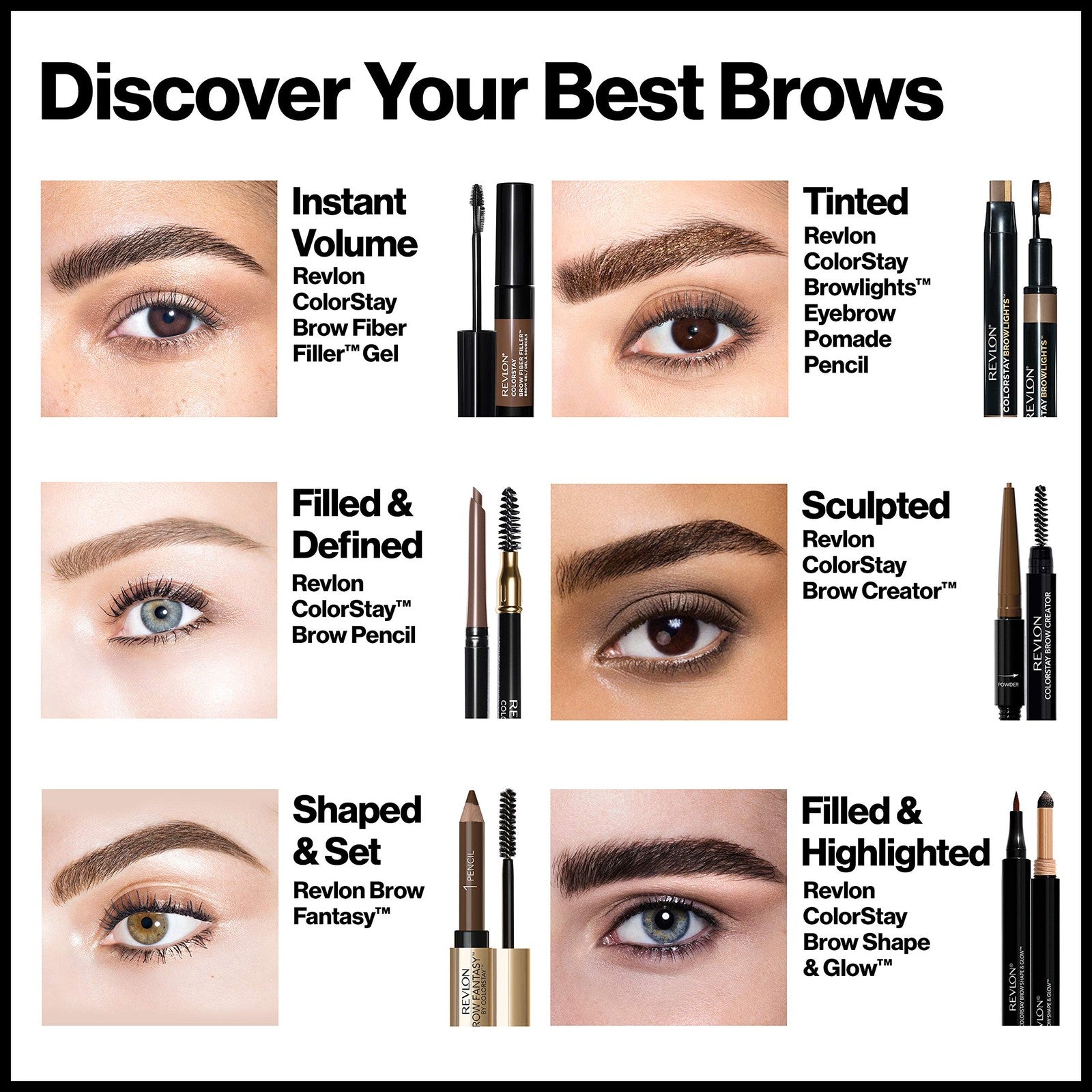 2 Pack - Revlon ColorStay Brow Fiber Eyebrow Color - 301 Blonde