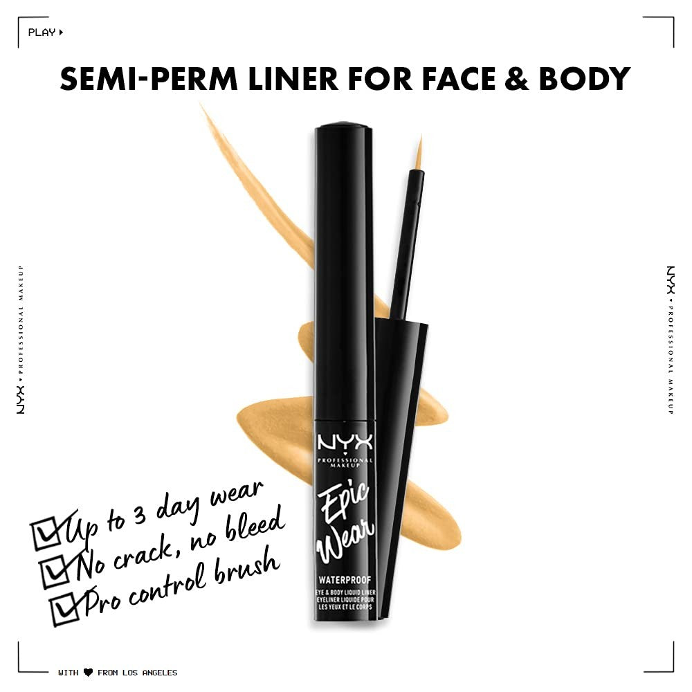 2 PACK - NYX Professional Epic Wear Eye & Body Liquid Liner Eyeliner (Yellow)