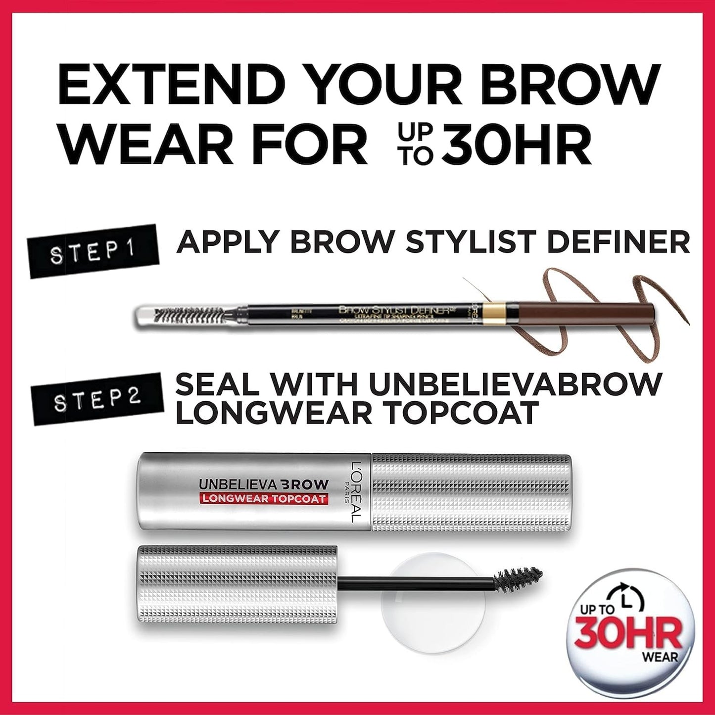 2 Pack L'Oreal Paris Brow Stylist Definer Eyebrow Pencil, Brunette 389, 0.003 oz