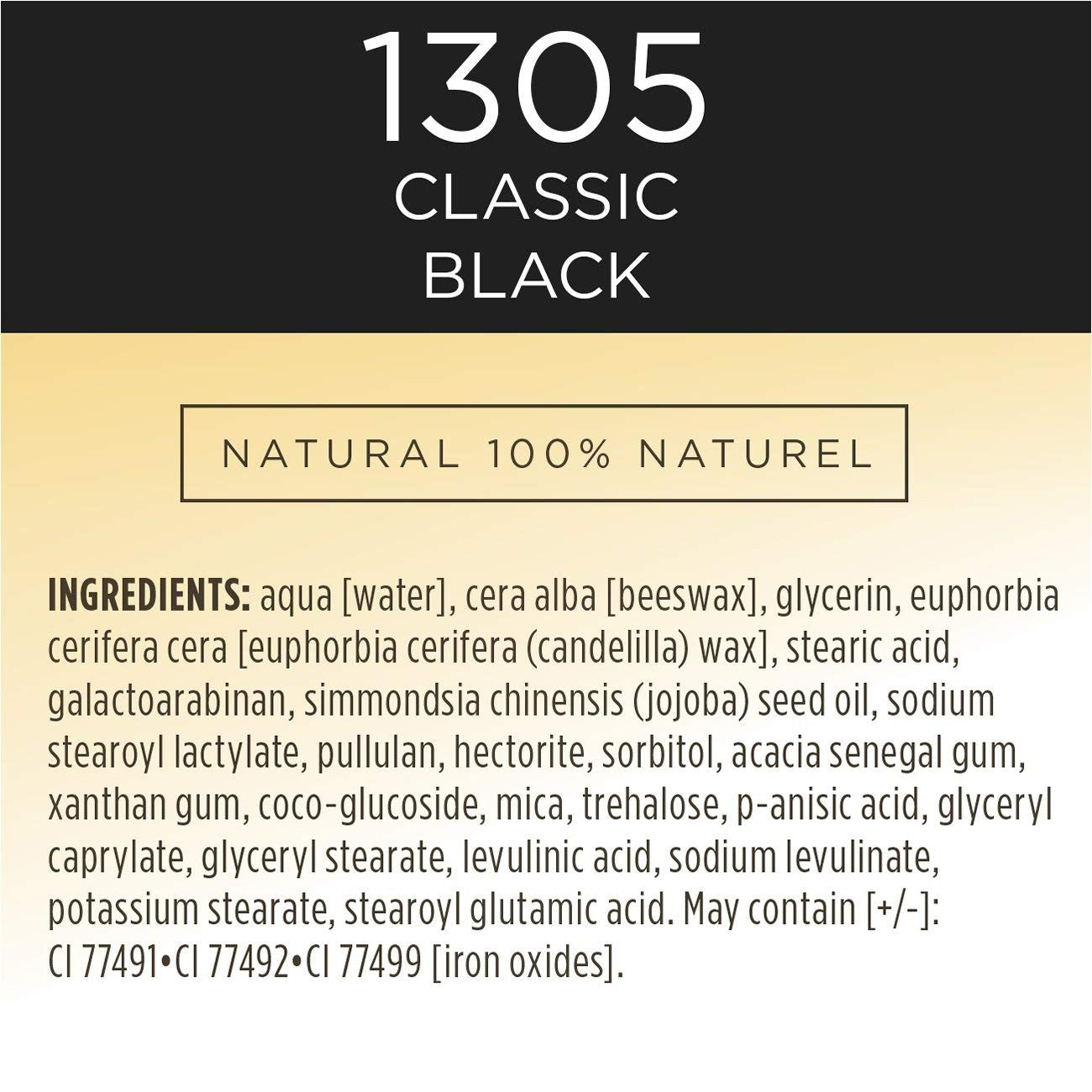 100% Natural Nourishing Mascara - 1305 Classic Black 