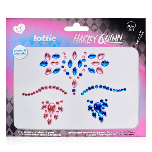 Lottie London x Harley Quinn Face & Body Gems in Pouts & Pigtails
