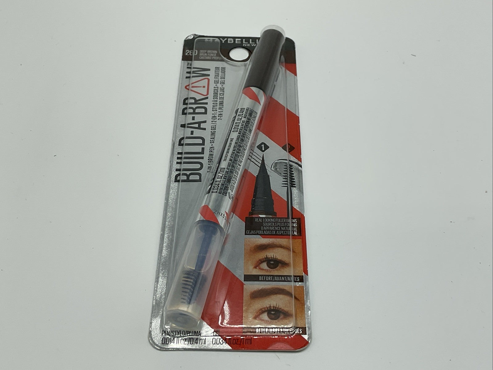 Maybelline Build-A-Brow 2-In-1 Brow Pen & Sealing Gel - 260 Deep Brown