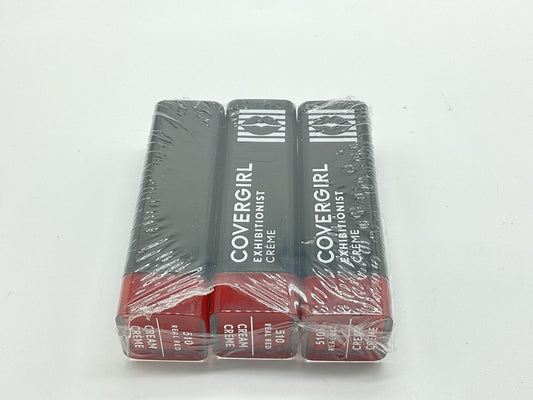 3 PACK - Covergirl Exhibitionist Creme Lipstick Cream - 510 Real Red