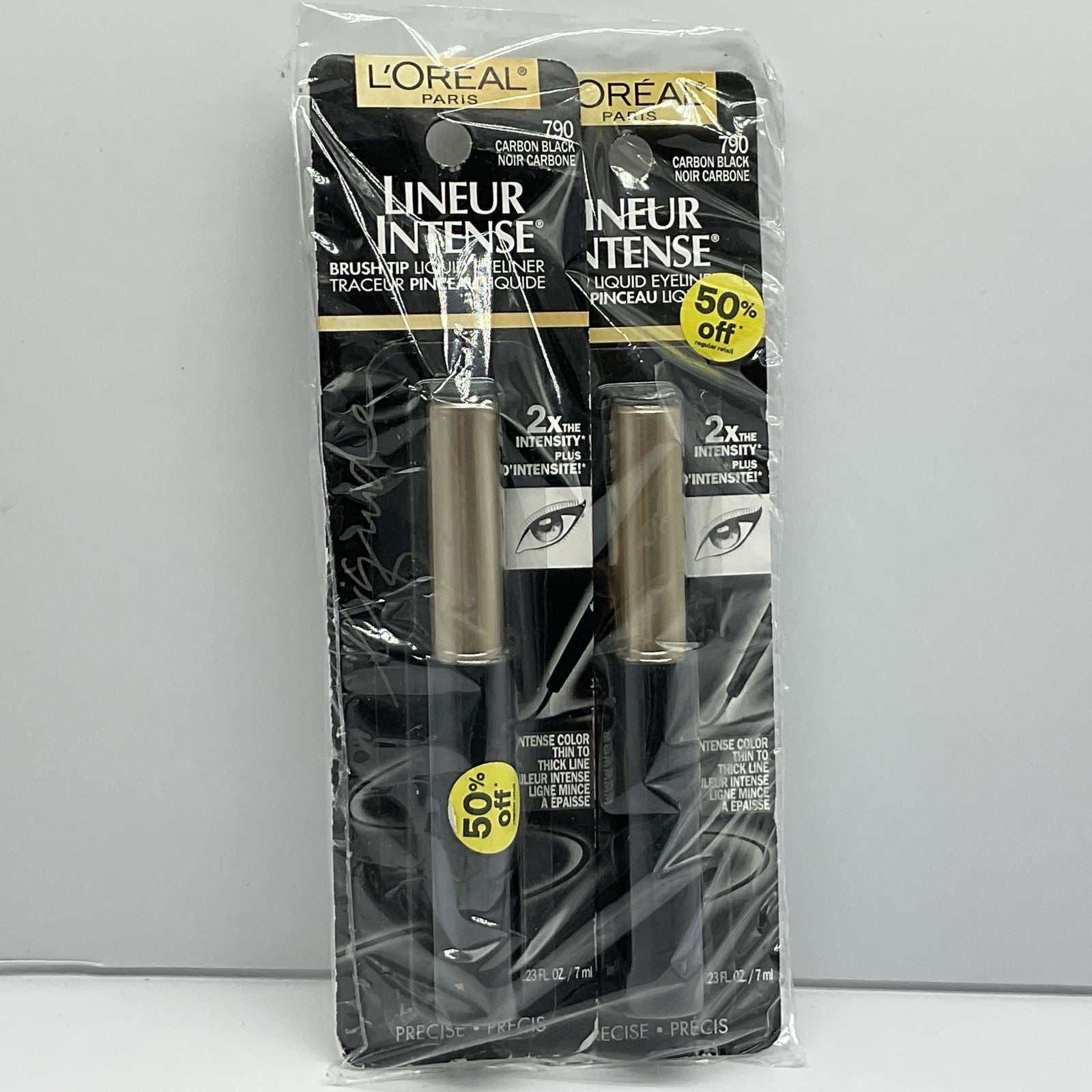 2 PACK -L'Oreal Paris Lineur Intense Brush Tip Liquid Eyeliner, 790 Carbon Black