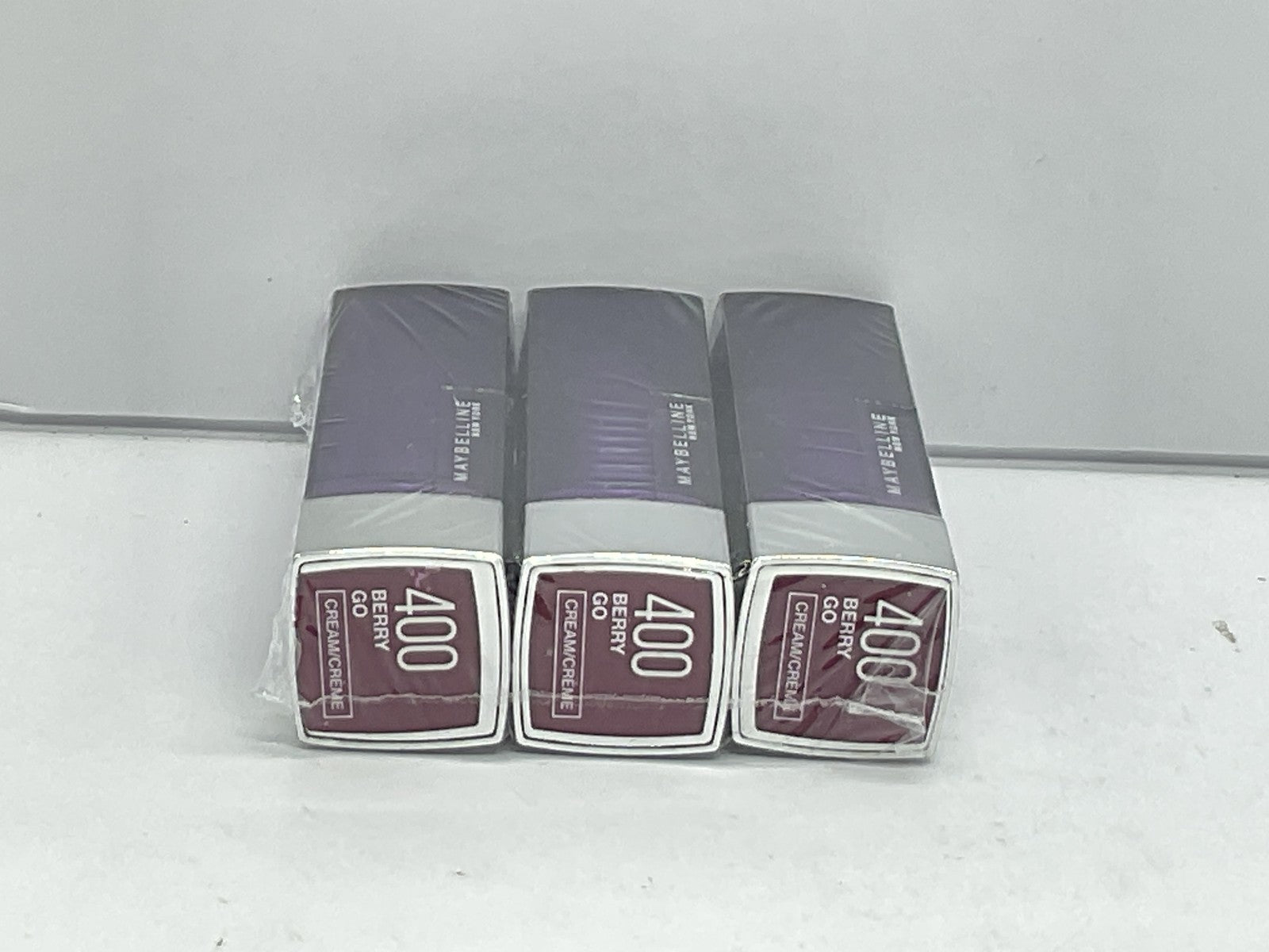 3 PACK - Maybelline Color Sensational Lipstick Cream Finish - 400 Berry Go 