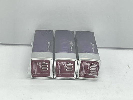 3 PACK - Maybelline Color Sensational Lipstick Cream Finish - 400 Berry Go 