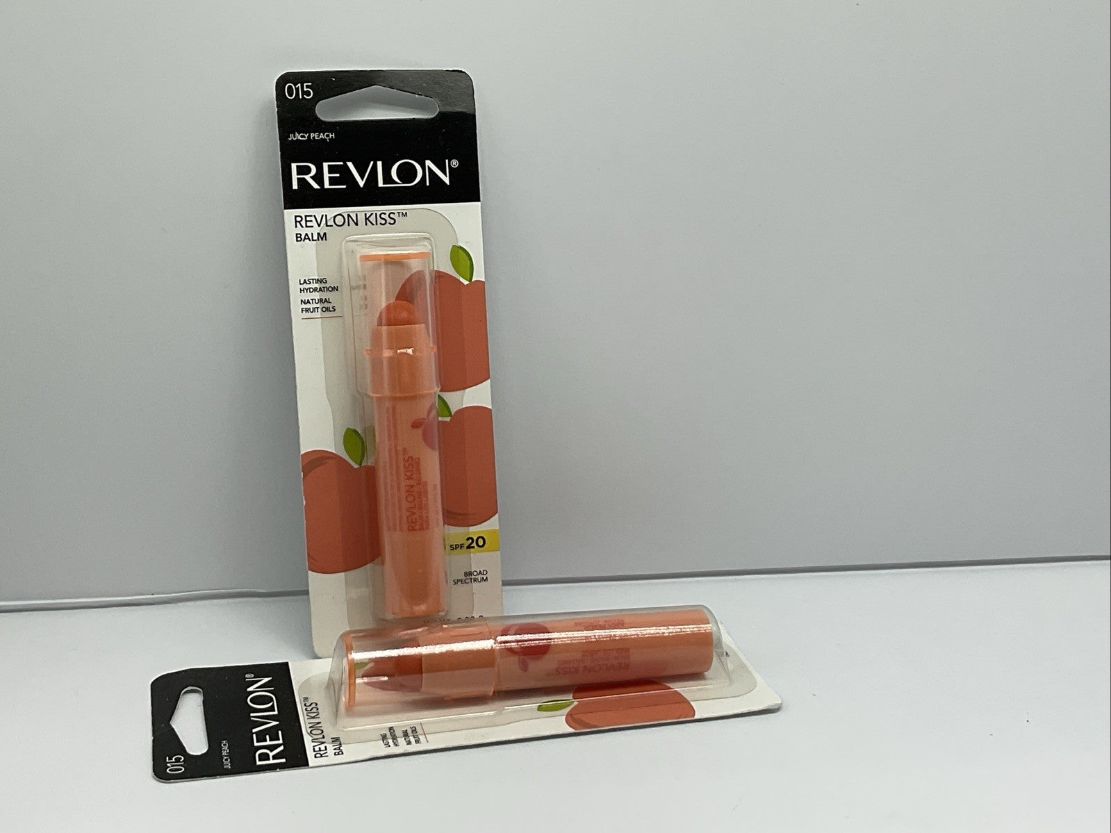 Revlon Kiss Lip Balm Stick SPF 20 - 15 Juicy Peach - Lot Of 2