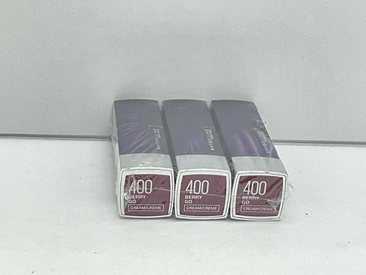 3 PACK - Maybelline Color Sensational Lipstick Cream Finish - 400 Berry Go