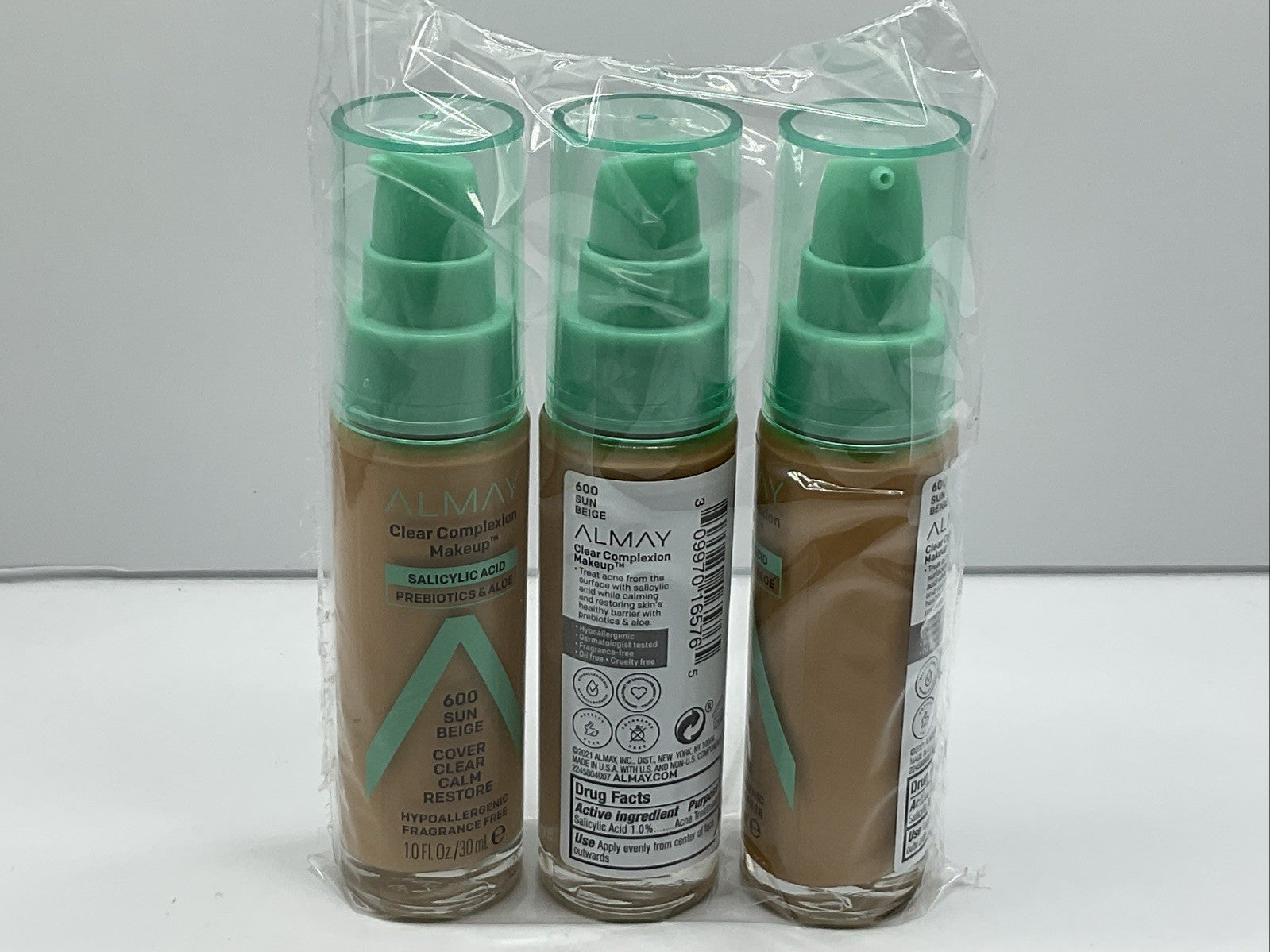 Almay Clear Complexion Foundation Makeup - 600 Sun Beige - Set Of 3