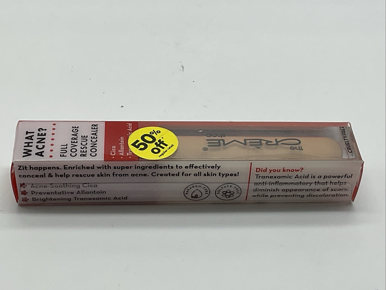 The Crème Shop | What Acne? Full Coverage Rescue Concealer - Medium 10