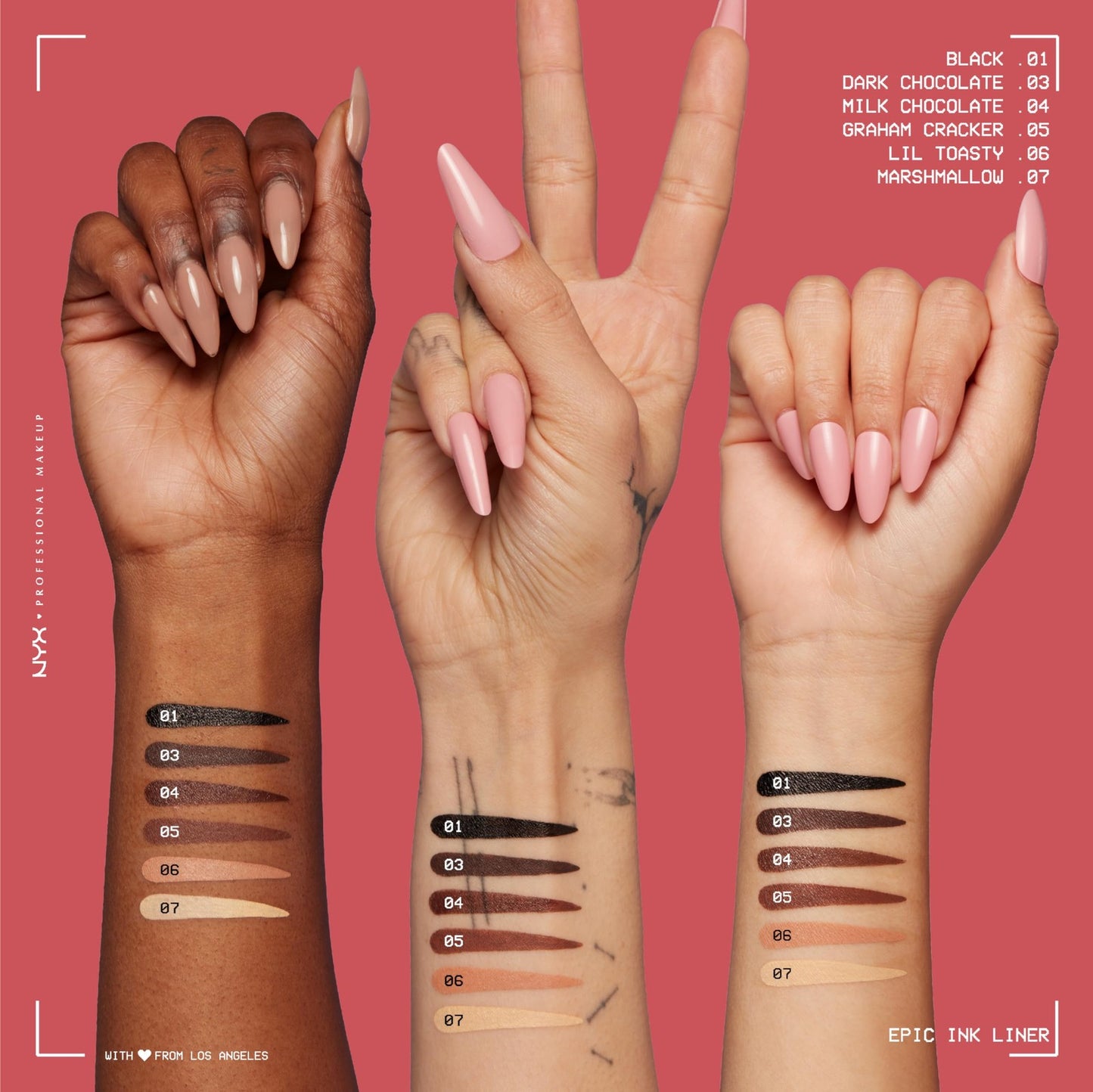 2 PACK - NYX PROFESSIONAL Epic Ink Liner Waterproof Eyeliner - EIL03 Dark Choc
