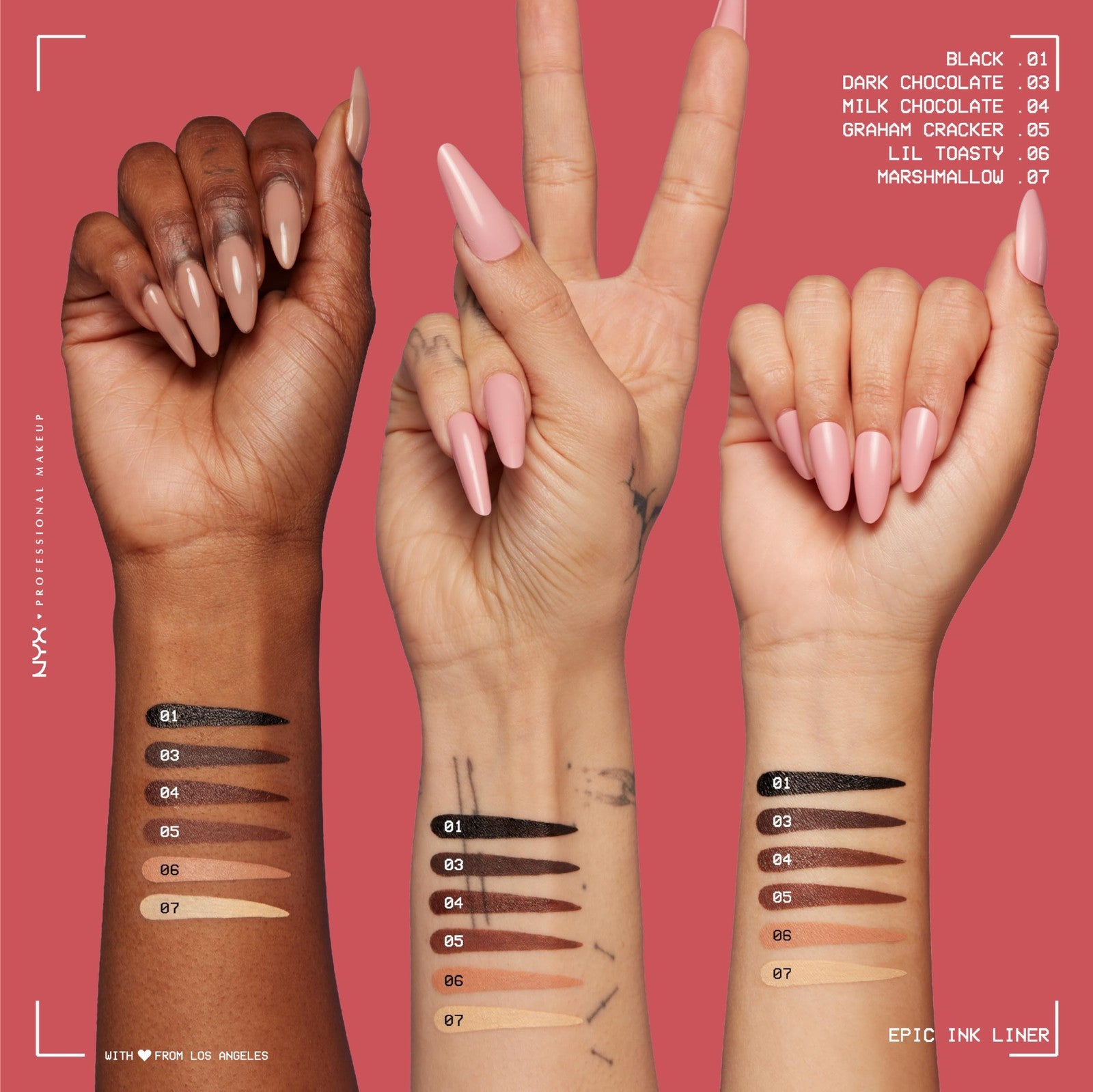 2 PACK - NYX PROFESSIONAL Epic Ink Liner Waterproof Eyeliner - EIL03 Dark Choc
