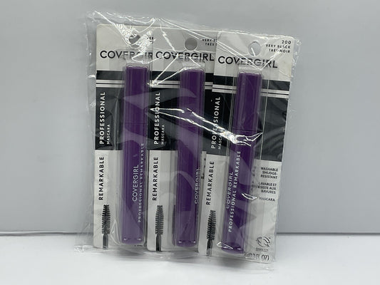 3 Pack - CoverGirl Professional Remarkable Washable Mascara 200 Very Black 