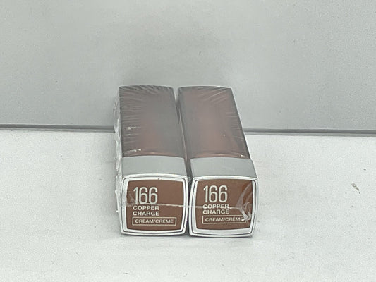 2 PACK - Maybelline Color Sensational Lipstick Cream Finish - 166 Copper Charge