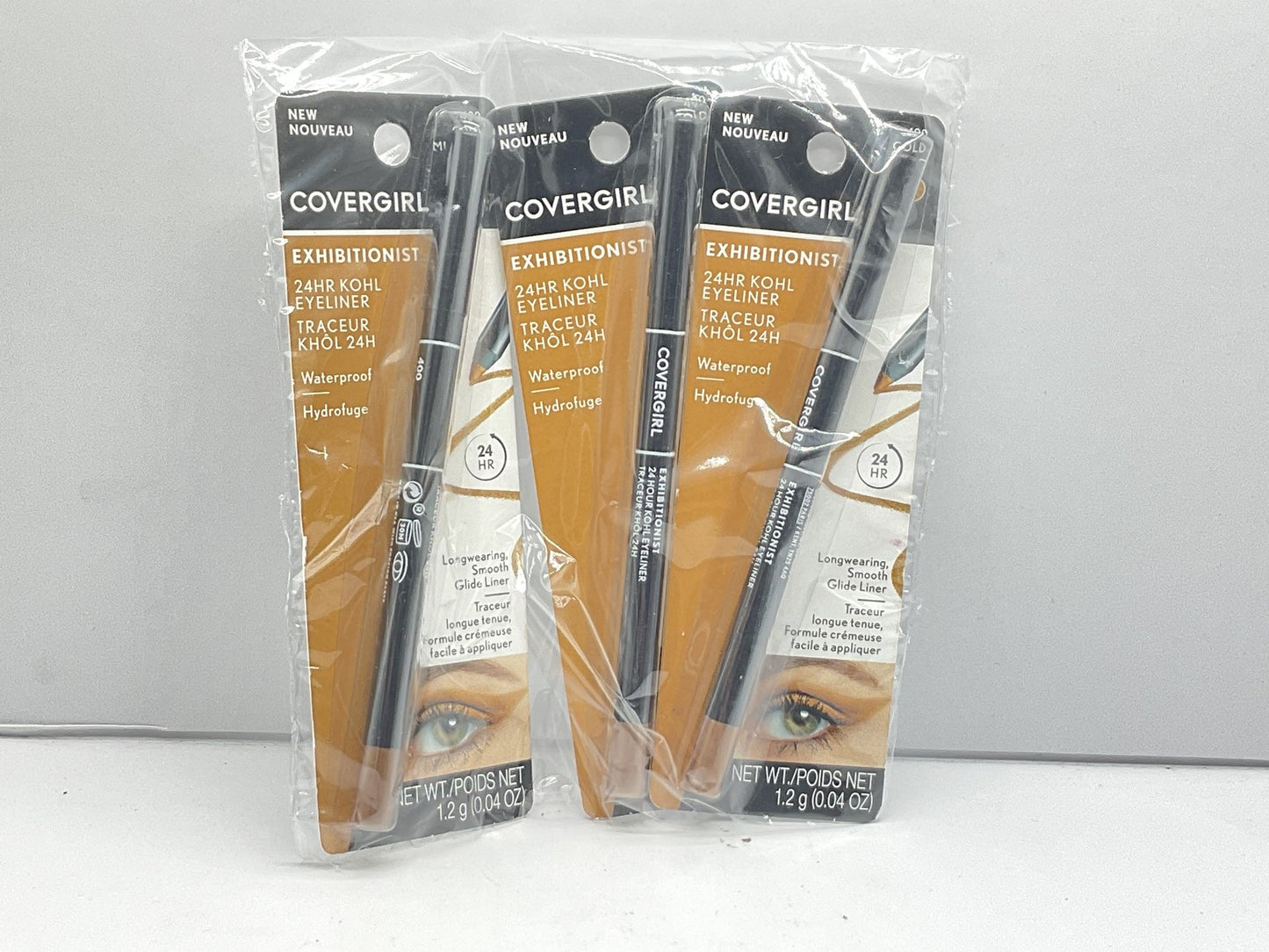 3 PACK - Covergirl Exhibitionist 24 HR Kohl Eyeliner - 400 Gold Metallic